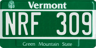 VT license plate NRF309