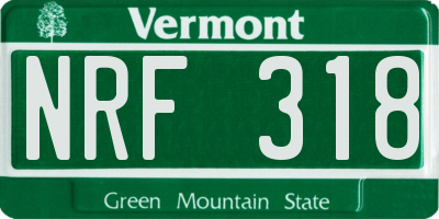 VT license plate NRF318