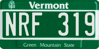 VT license plate NRF319