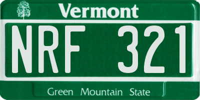 VT license plate NRF321