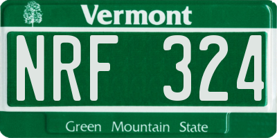 VT license plate NRF324
