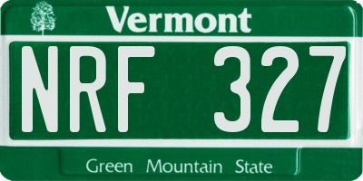 VT license plate NRF327