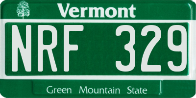 VT license plate NRF329