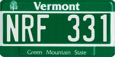 VT license plate NRF331