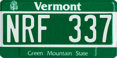 VT license plate NRF337