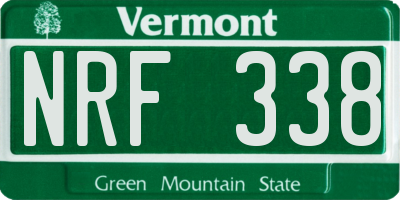 VT license plate NRF338