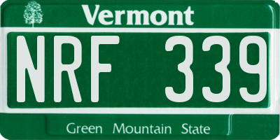 VT license plate NRF339