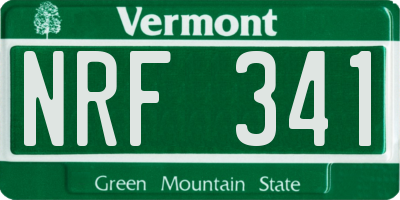 VT license plate NRF341