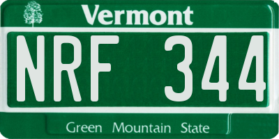 VT license plate NRF344