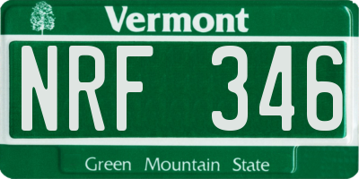 VT license plate NRF346