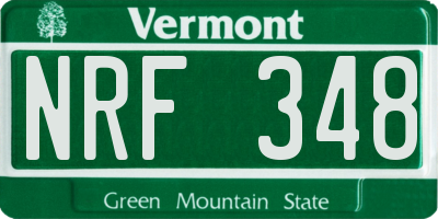VT license plate NRF348