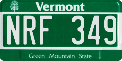 VT license plate NRF349