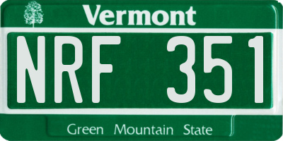 VT license plate NRF351