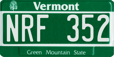 VT license plate NRF352