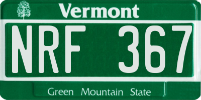 VT license plate NRF367