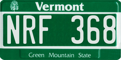 VT license plate NRF368