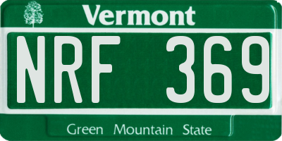 VT license plate NRF369