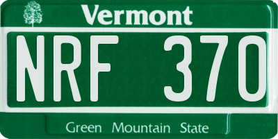 VT license plate NRF370