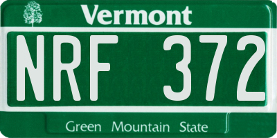 VT license plate NRF372