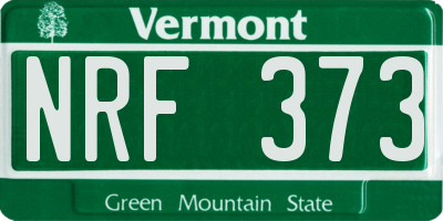 VT license plate NRF373