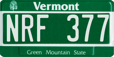 VT license plate NRF377