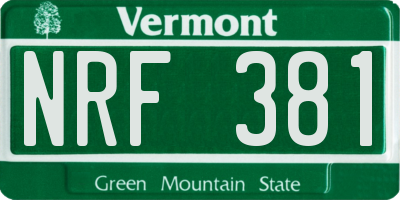 VT license plate NRF381