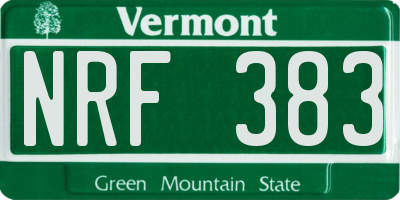 VT license plate NRF383