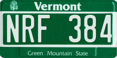 VT license plate NRF384