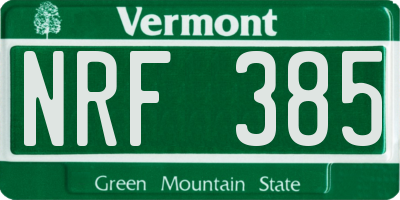 VT license plate NRF385