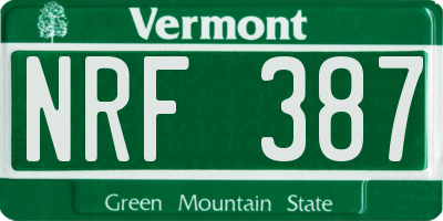 VT license plate NRF387