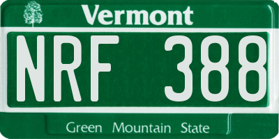 VT license plate NRF388