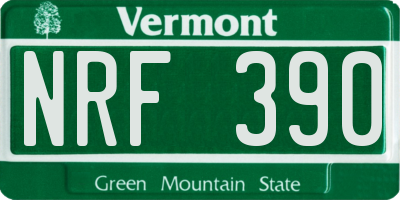 VT license plate NRF390