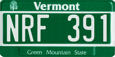 VT license plate NRF391