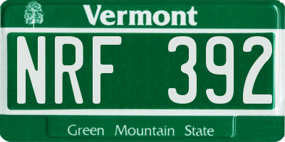 VT license plate NRF392