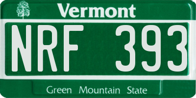 VT license plate NRF393