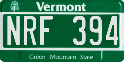 VT license plate NRF394