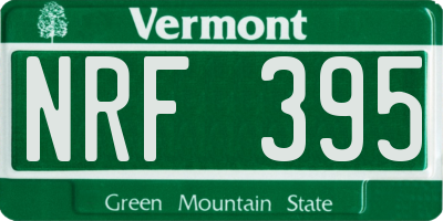 VT license plate NRF395