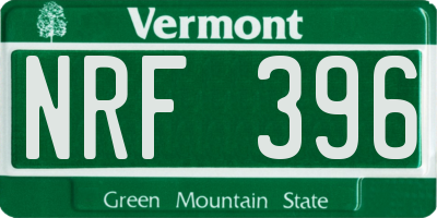 VT license plate NRF396