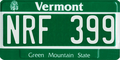 VT license plate NRF399