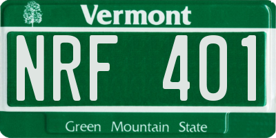 VT license plate NRF401