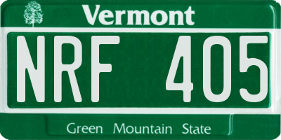 VT license plate NRF405