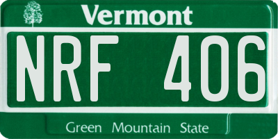 VT license plate NRF406