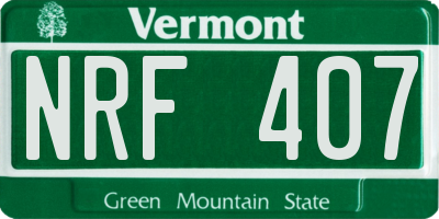 VT license plate NRF407