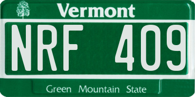 VT license plate NRF409