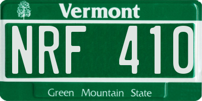 VT license plate NRF410