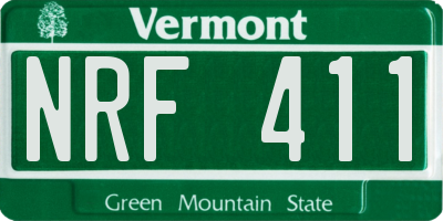 VT license plate NRF411