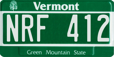 VT license plate NRF412