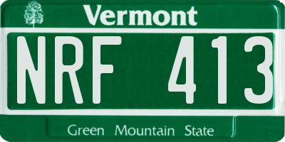 VT license plate NRF413