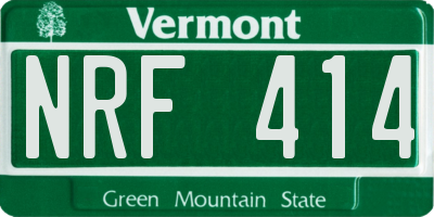 VT license plate NRF414
