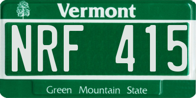 VT license plate NRF415